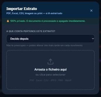 Arrastas o extrato ou tiras uma foto